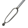 A close-up of a Combination Edelman Auger, its circular guard and slender blade showcased against a plain white background—the sleek design mirroring the precision typical of Dutch augers.