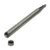 A Bailer - Stainless Steel and a small, round metal component are displayed on a white background. The bailer features a cylindrical tube with an open end for collecting soil samples.