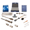 The Soil Sampling Ring Kit - Model C53 includes metal tools, sample containers in a blue case, spanners, a hammer, brushes, rods, and a blue carrying pouch, all neatly arranged on a white background.