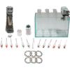 The Hydrometer Kit, Standard Set includes a mixer, transparent tank with tubes, pipettes, metal rings, a bottle, and small containers, all arranged neatly on a white background.