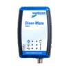 A blue and black Diver-Mate Reading Unit with indicator lights, buttons, and a connector port at the bottom is shown on a plain background.