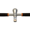 The auger Handle with Beathead is a metal T-shaped tool with a rounded central head and black rubber handles with orange ends, shown on a plain white background.