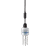 The HydraProbe SDI-12 Pro is a soil moisture sensor featuring three metal prongs, a black top cable, and a white body displaying the STEVENS brand name.