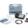 The Infrared Turbidity Meter TB 211 IR is a portable water testing kit that includes a grey carrying case, digital metre, instruction manual, vials, batteries, USB stick, cable, and accessories arranged on a white background.