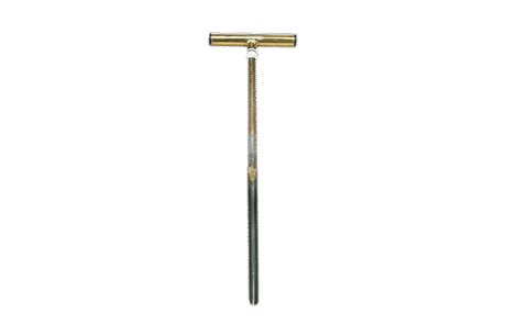 The Auger for Arable Land is shown with a T-shaped brass handle and long metal cylindrical probe for collecting soil samples, displayed against a plain white background.