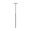 The Mineral Gouge Auger, featuring a T-shaped gold head and a long black handle, is shown standing upright against a plain white background.