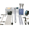 The Beeker Sediment Core Sampler kit includes metal rods, tubes, a hammer, trowel, brush, gloves, a metal container, manual, and sampling tools arranged neatly on a white background.